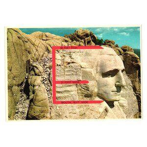 Profile Washington Postcard Mount Rushmore National Memorial South Dakota 1977